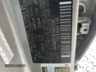 2014 Kia Optima LX with VIN KNAGM4A74E5497258, listed as a Copart auction lot 54955105 with 196,406 mi miles and Clean Title. Bid and sale history available at carsss.com. Image 12.