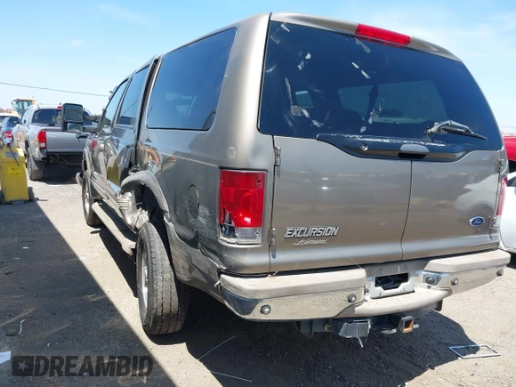 2002 Ford Excursion Limited z VIN 1FMNU43S72EA30242, wystawiony jako IAAI lot #42604414 z przebiegiem 209 106 mil mil oraz . Historia ofert i sprzedaży dostępna na DreamBid. Obrazek 3.