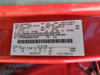 2022 Ford F-150 XL с VIN 1FTFW1E80NKD18757, выставлен на аукционе Copart как лот 61826985 с пробегом 31 107 миль миль и Списание • Salvage title. История ставок и продаж доступна на DreamBid. Изображение 12.