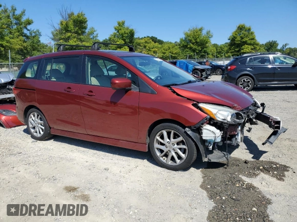 2012 Mazda 5 Grand Touring with VIN JM1CW2DL0C0139724, listed as a Copart auction lot 70640054 with 92,129 mi miles and Salvage Title. Bid and sale history available at DreamBid. Image 4.
