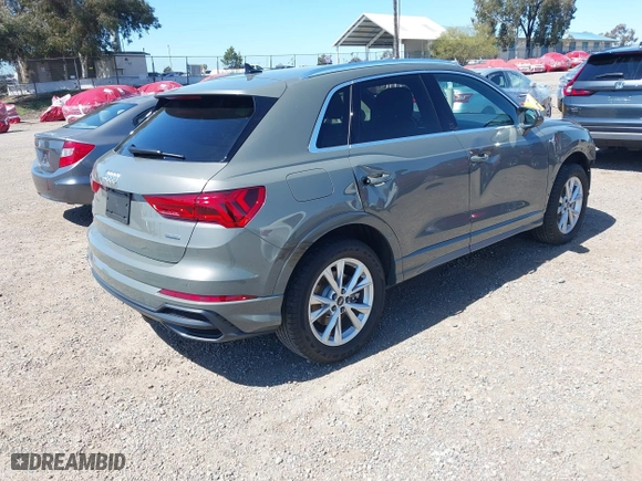 2021 Audi Q3 S line Premium with VIN WA1DECF30M1034147, listed as a IAAI auction lot 41809344 with 25,120 mi miles. Bid and sale history available at carsss.com. Image 4.