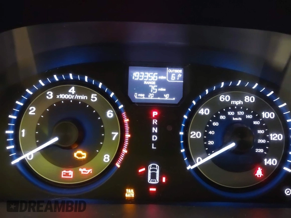 2013 Honda Odyssey EX-L with VIN 5FNRL5H67DB015512, listed as a IAAI auction lot 41758695 with 193,356 mi miles and . Bid and sale history available at carsss.com. Image 7.