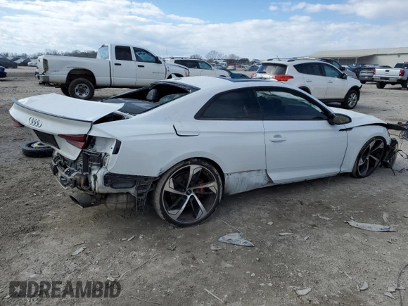 2019 Audi RS 5 z VIN WUAPWAF59KA903186, wystawiony jako Copart lot #42045505 z przebiegiem Nie podano mil oraz Szkoda całkowita • Salvage title. Historia ofert i sprzedaży dostępna na DreamBid. Obrazek 3.