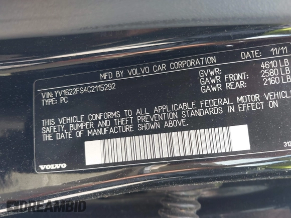 2012 Volvo S60 T5 z VIN YV1622FS4C2115292, wystawiony jako IAAI lot #42376945 z przebiegiem 158 047 mil mil oraz . Historia ofert i sprzedaży dostępna na DreamBid. Obrazek 9.