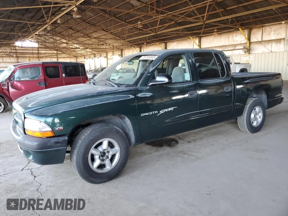 2000 Dodge Dakota Sport z VIN 1B7GL2AX9YS691378, wystawiony jako Copart lot #49793345 z przebiegiem 191 613 mil mil oraz Czysty tytuł • Clean title. Historia ofert i sprzedaży dostępna na DreamBid. Obrazek 1.