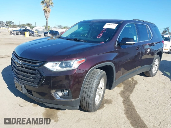 2020 Chevrolet Traverse LT Cloth with VIN 1GNERGKW9LJ319473, listed as a IAAI auction lot 41859216 with 63,159 mi miles. Bid and sale history available at carsss.com. Image 2.