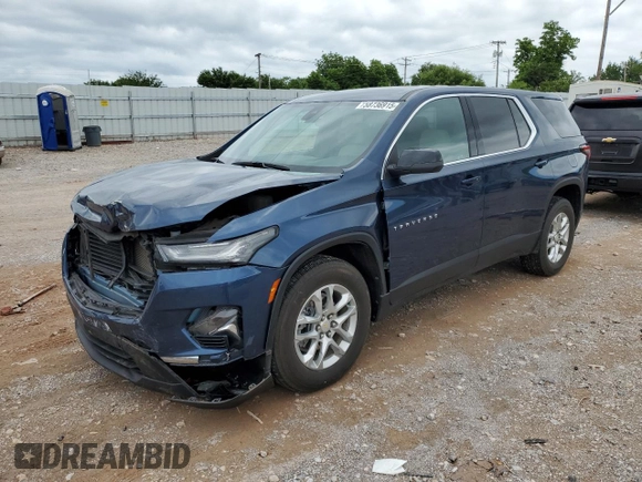 2022 Chevrolet Traverse LS with VIN 1GNERFKWXNJ134149, listed as a Copart auction lot 58736915 with 73,431 mi miles and Salvage title. Bid and sale history available at DreamBid. Image 1.
