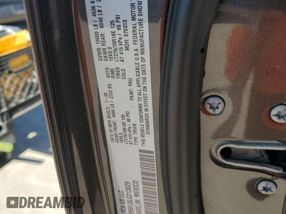 2020 Ram 2500 Laramie with VIN 3C6UR5FL8LG213629, listed as a Copart auction lot 46848325 with 94,869 mi miles and Salvage Title. Bid and sale history available at carsss.com. Image 15.