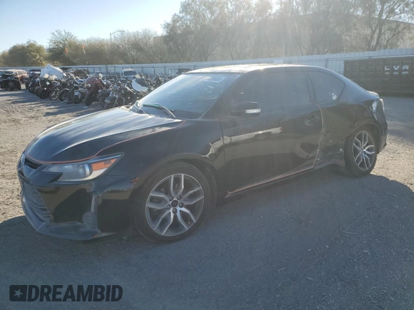2016 Scion tC with VIN JTKJF5C73GJ019891, listed as a Copart auction lot 41480885 with 107,303 mi miles and Salvage Title. Bid and sale history available at carsss.com. Image 1.