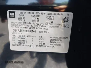 2017 Chevrolet Equinox LS with VIN 2GNFLEEK9H6305144, listed as a IAAI auction lot 42180603 with 128,433 mi miles and . Bid and sale history available at DreamBid. Image 9.