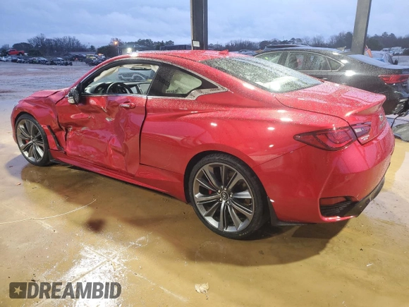 2021 Infiniti Q60 Red Sport 400 with VIN JN1FV7LK0MM530441, listed as a Copart auction lot 45025825 with 17,319 mi miles and Salvage title. Bid and sale history available at DreamBid. Image 2.