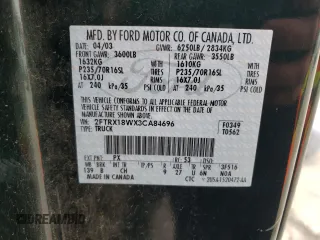 2003 Ford F-150 XL with VIN 2FTRX18WX3CA84696, listed as a Copart auction lot 43469825 with 0 mi miles and Salvage Title. Bid and sale history available at carsss.com. Image 12.