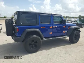 2020 Jeep Wrangler Unlimited Sport S with VIN 1C4HJXDG5LW174535, listed as a Copart auction lot 60888885 with 64,824 mi miles and Salvage title. Bid and sale history available at DreamBid. Image 3.