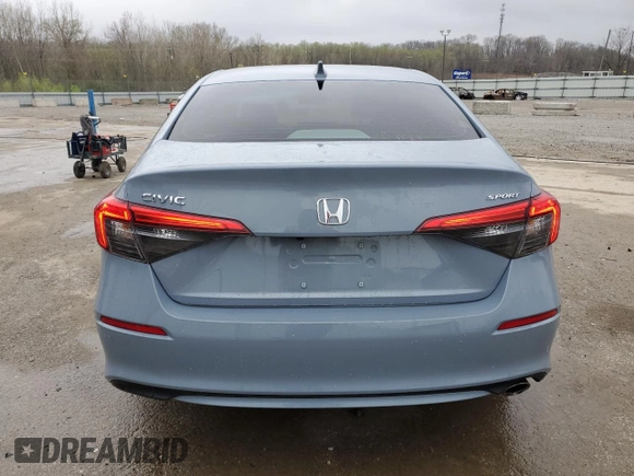 2023 Honda Civic Sedan Sport with VIN 2HGFE2F56PH557478, listed as a Copart auction lot 51128735 with 9,749 mi miles and Salvage Title. Bid and sale history available at carsss.com. Image 6.