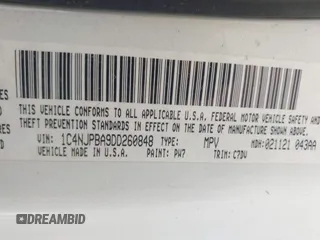 2013 Jeep Patriot Sport with VIN 1C4NJPBA9DD260848, listed as a IAAI auction lot 41620743 with 67,414 mi miles. Bid and sale history available at carsss.com. Image 9.