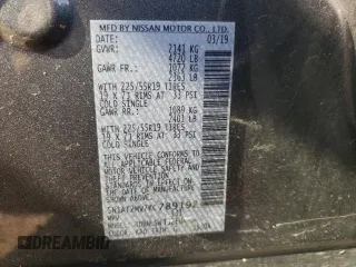 2019 Nissan Rogue SL with VIN 5N1AT2MV7KC789192, listed as a Copart auction lot 58906904 with 72,249 mi miles and Salvage Title. Bid and sale history available at carsss.com. Image 12.