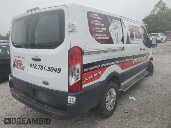 2018 Ford Transit z VIN 1FTYR1YM9JKA98599, wystawiony jako Copart lot #60429075 z przebiegiem 131 146 mil mil oraz Szkoda całkowita • Salvage title. Historia ofert i sprzedaży dostępna na DreamBid. Obrazek 3.