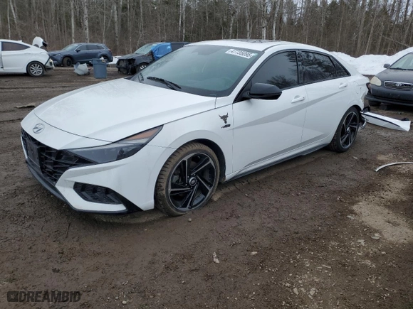 2023 Hyundai Elantra N Line with VIN KMHLR4AF7PU547259, listed as a Copart auction lot 47735095 with 91,765 mi miles and Salvage Title. Bid and sale history available at carsss.com. Image 1.