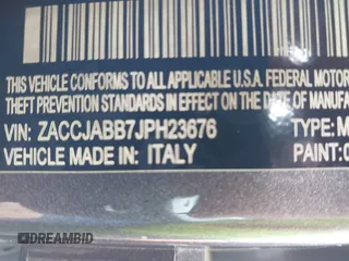 2018 Jeep Renegade Altitude z VIN ZACCJABB7JPH23676, wystawiony jako IAAI lot #41885158 z przebiegiem 116 314 mil mil oraz . Historia ofert i sprzedaży dostępna na DreamBid. Obrazek 9.