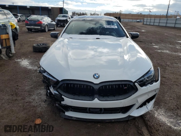 2024 BMW 8 Series M850i with VIN WBAGV8C06RCR92101, listed as a Copart auction lot 81748714 with 78 mi miles and Salvage Title. Bid and sale history available at carsss.com. Image 5.