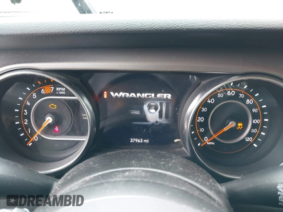 2021 Jeep Wrangler Unlimited Willys with VIN 1C4HJXDN6MW664417, listed as a IAAI auction lot 41598605 with 37,963 mi miles and . Bid and sale history available at DreamBid. Image 7.