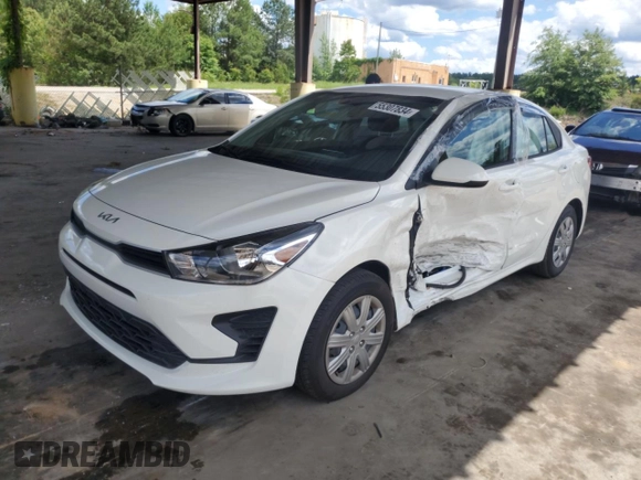 2023 Kia Rio S with VIN 3KPA24AD9PE596461, listed as a Copart auction lot 55307834 with 2,330 mi miles and Salvage Title. Bid and sale history available at carsss.com. Image 1.