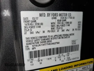 2017 Ford Expedition EL Platinum with VIN 1FMJK1MT7HEA62790, listed as a Copart auction lot 44686164 with 147,796 mi miles and Salvage Title. Bid and sale history available at carsss.com. Image 16.