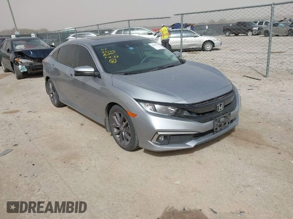 2020 Honda Civic Sedan EX with VIN 19XFC1F39LE000129, listed as a IAAI auction lot 41803070 with 38,638 mi miles. Bid and sale history available at carsss.com. Image 1.