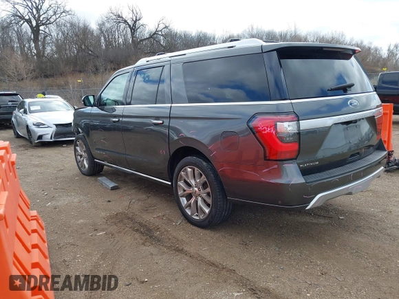 2018 Ford Expedition Max Platinum with VIN 1FMJK1MT0JEA19575, listed as a IAAI auction lot 41870445 with 76,781 mi miles and . Bid and sale history available at DreamBid. Image 3.