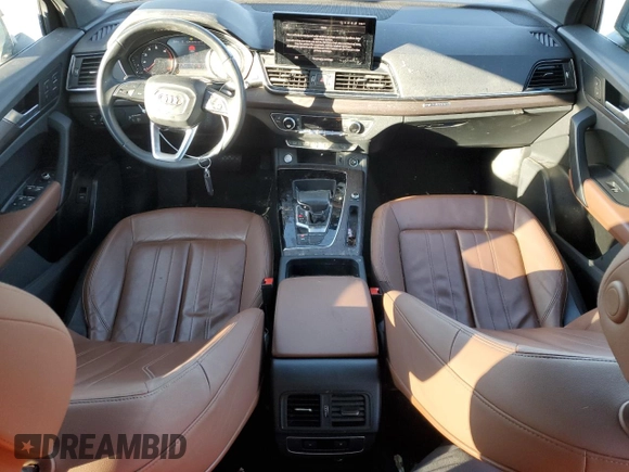 2022 Audi Q5 Premium with VIN WA1ABAFY4N2114252, listed as a Copart auction lot 87653595 with 21,361 mi miles and Salvage title. Bid and sale history available at DreamBid. Image 8.