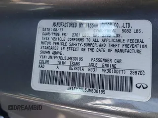 2018 Infiniti Q60 Red Sport 400 with VIN JN1FV7EL5JM630195, listed as a IAAI auction lot 41687628 with 55,168 mi miles and . Bid and sale history available at DreamBid. Image 9.