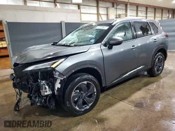 2025 Nissan Rogue SV with VIN 5N1BT3BA7SC764724, listed as a Copart auction lot 55484785 with 23,710 mi miles and Non Repairable. Bid and sale history available at DreamBid. Image 1.