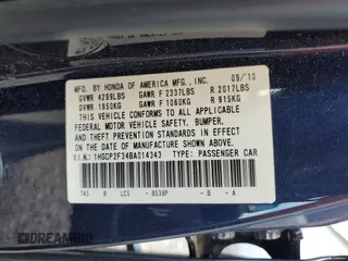 2011 Honda Accord LX z VIN 1HGCP2F34BA014343, wystawiony jako Copart lot #56515995 z przebiegiem 136 354 mil mil oraz Szkoda całkowita • Salvage title. Historia ofert i sprzedaży dostępna na DreamBid. Obrazek 13.