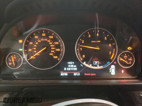 2013 BMW 5 Series 550i xDrive with VIN WBAFU9C56DDY72446, listed as a Copart auction lot 45516545 with 93,780 mi miles and Salvage Title. Bid and sale history available at carsss.com. Image 9.