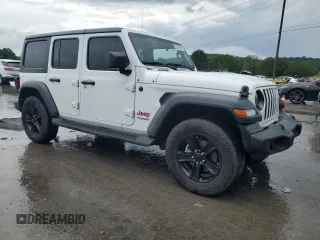 2022 Jeep Wrangler Unlimited Willys with VIN 1C4HJXDN9NW242045, listed as a Copart auction lot 59857985 with 34,970 mi miles and Salvage title. Bid and sale history available at DreamBid. Image 4.