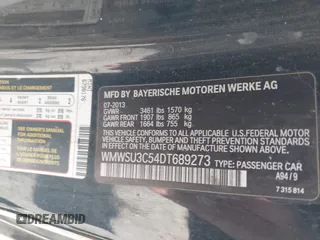 2013 MINI Hardtop with VIN WMWSU3C54DT689273, listed as a IAAI auction lot 42501517 with 100,194 mi miles and . Bid and sale history available at DreamBid. Image 9.