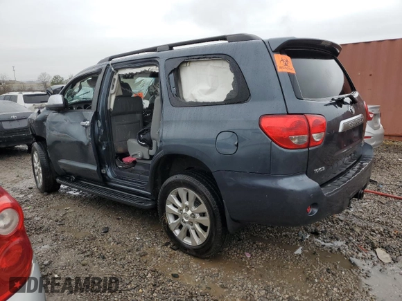 2008 Toyota Sequoia Platinum with VIN 5TDBY67AX8S022387, listed as a Copart auction lot 39725884 with 0 mi miles and Salvage Title. Bid and sale history available at carsss.com. Image 2.
