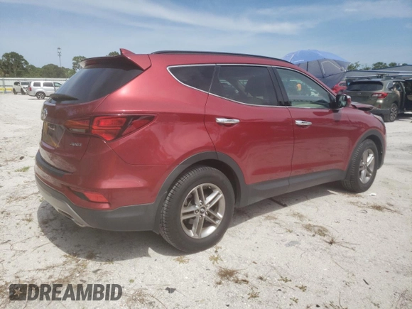 2018 Hyundai Santa Fe 2.4L with VIN 5XYZU3LB4JG508929, listed as a Copart auction lot 63962125 with 51,334 mi miles and Salvage title. Bid and sale history available at DreamBid. Image 3.