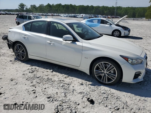 2016 Infiniti Q50 with VIN JN1EV7AR0GM340154, listed as a Copart auction lot 52594835 with 80,309 mi miles and Salvage Title. Bid and sale history available at DreamBid. Image 4.
