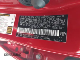 2021 Toyota Prius LE with VIN JTDL9MFU0M3029880, listed as a IAAI auction lot 42450003 with 91,558 mi miles and . Bid and sale history available at DreamBid. Image 9.