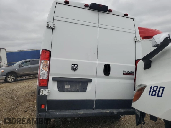 2020 Ram ProMaster Cargo with VIN 3C6TRVDG2LE135023, listed as a Copart auction lot 80144214 with 43,076 mi miles and Salvage Title. Bid and sale history available at carsss.com. Image 6.