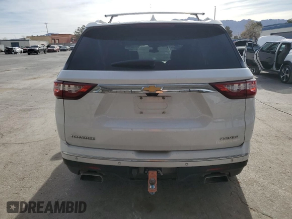 2019 Chevrolet Traverse Premier with VIN 1GNERKKW3KJ147054, listed as a Copart auction lot 59191225 with 112,436 mi miles and Salvage title. Bid and sale history available at DreamBid. Image 6.