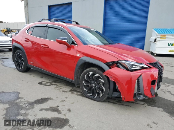 2021 Lexus UX with VIN JTHE9JBH9M2045144, listed as a Copart auction lot 43860725 with 73,246 mi miles and Salvage Title. Bid and sale history available at carsss.com. Image 4.