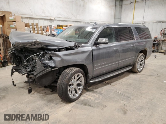 2019 Chevrolet Suburban Premier with VIN 1GNSKJKC7KR323435, listed as a Copart auction lot 43595885 with 79,813 mi miles and Salvage Title. Bid and sale history available at DreamBid. Image 1.