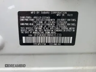 2022 Subaru Forester Premium z VIN JF2SKADC3NH405339, wystawiony jako Copart lot #55723705 z przebiegiem 12 990 mil mil oraz Szkoda całkowita • Salvage title. Historia ofert i sprzedaży dostępna na DreamBid. Obrazek 12.