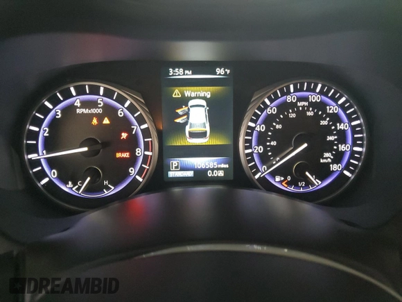 2015 Infiniti Q50 Premium with VIN JN1BV7AP1FM342088, listed as a Copart auction lot 56920195 with 106,585 mi miles and Salvage title. Bid and sale history available at DreamBid. Image 9.