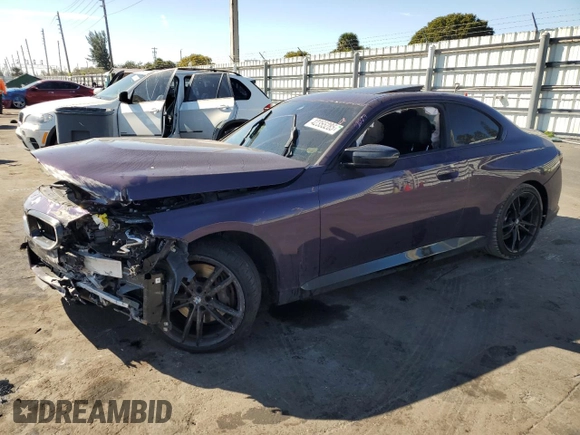 2023 BMW 2 Series M240i with VIN 3MW43CM06P8D06184, listed as a Copart auction lot 42355285 with 18,062 mi miles and Non Repairable. Bid and sale history available at DreamBid. Image 1.