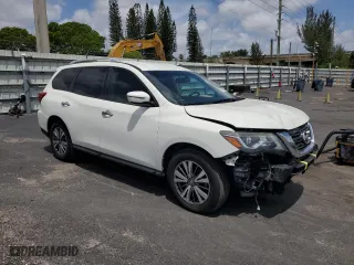 2017 Nissan Pathfinder SV with VIN 5N1DR2MN5HC633379, listed as a Copart auction lot 54587415 with 96,826 mi miles and Salvage Title. Bid and sale history available at carsss.com. Image 4.
