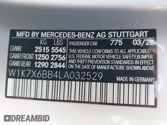 2020 Mercedes-Benz AMG GT 53 z VIN W1K7X6BB4LA032529, wystawiony jako IAAI lot #41401987 z przebiegiem 59 675 mil mil oraz . Historia ofert i sprzedaży dostępna na DreamBid. Obrazek 9.