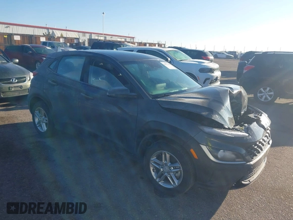 2023 Hyundai Kona SE with VIN KM8K2CAB5PU038729, listed as a IAAI auction lot 40957100 with 28,206 mi miles. Bid and sale history available at carsss.com. Image 1.